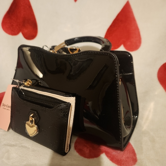 Rhinestone clasp satchel & Juicy Couture Pull Out Heart Charm Wallet - Picture 3 of 13